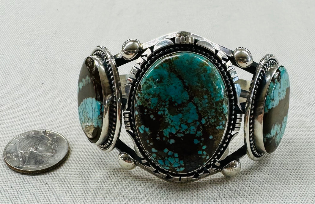 Three Round Turquoise Stones Bracelet