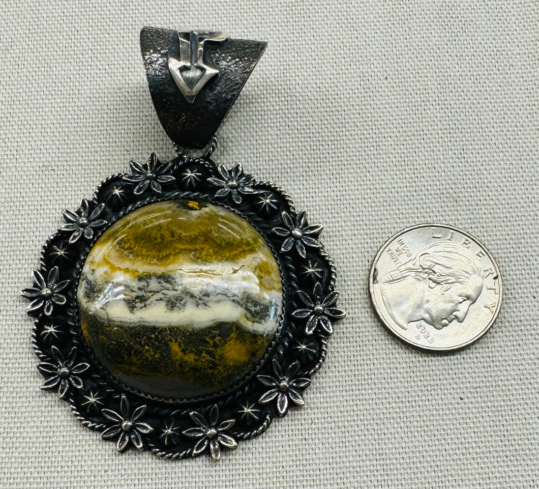 Bumble Bee Jasper with Silver Pendant