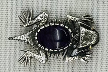 Load image into Gallery viewer, Sugilite and Silver Horned Toad Pin
