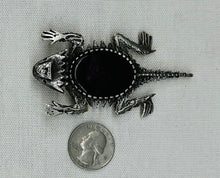 Load image into Gallery viewer, Sugilite and Silver Horned Toad Pin
