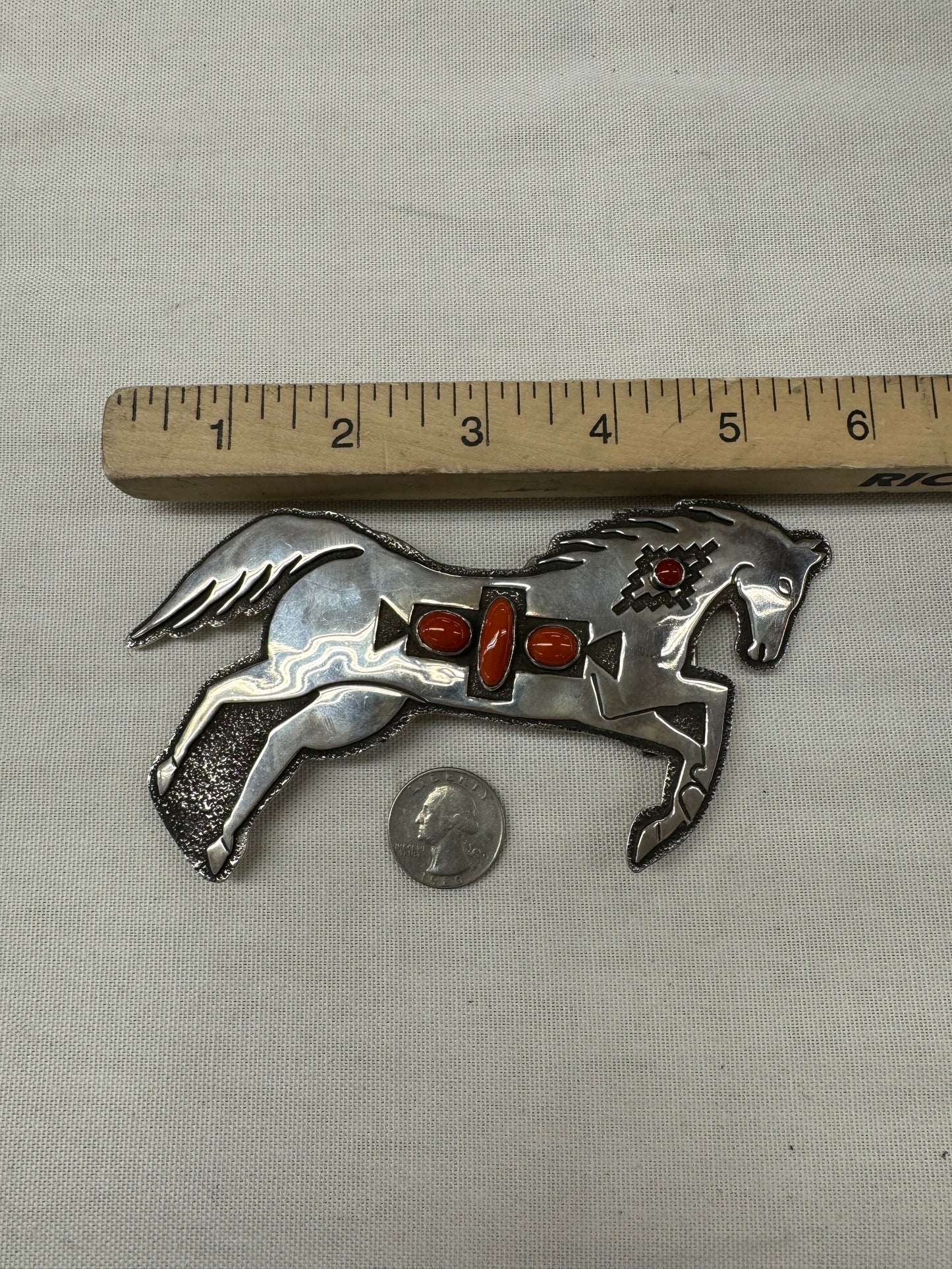 Horse Pendant with Silver and Wild Horse Stone
