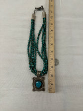 Load image into Gallery viewer, Turquoise Beads with Silver and Turquoise Pendant
