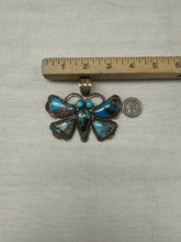 Load image into Gallery viewer, Butterfly Pendant with Bisbee and Sleeping Beauty Turquoise Stones
