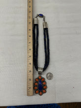 Load image into Gallery viewer, Lapis and Coral Beads and Pendant
