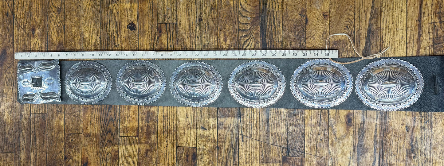 Large Silver Concho Belt