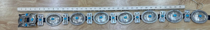 Silver and Turquoise Concho Belt