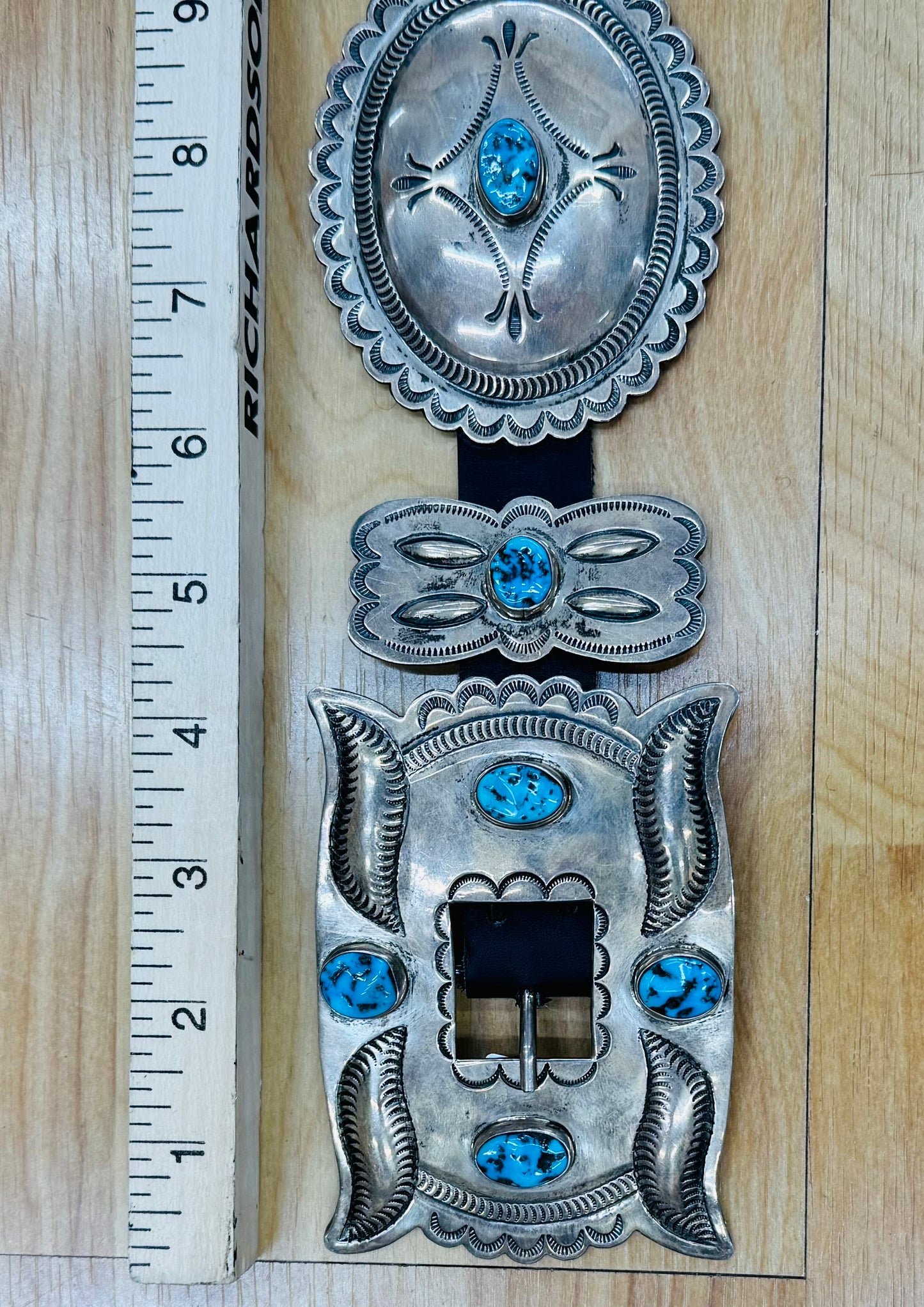 Silver and Turquoise Concho Belt
