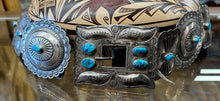 Load image into Gallery viewer, Silver and Turquoise Concho Belt
