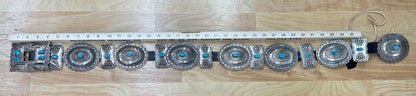 Silver and Turquoise Concho Belt