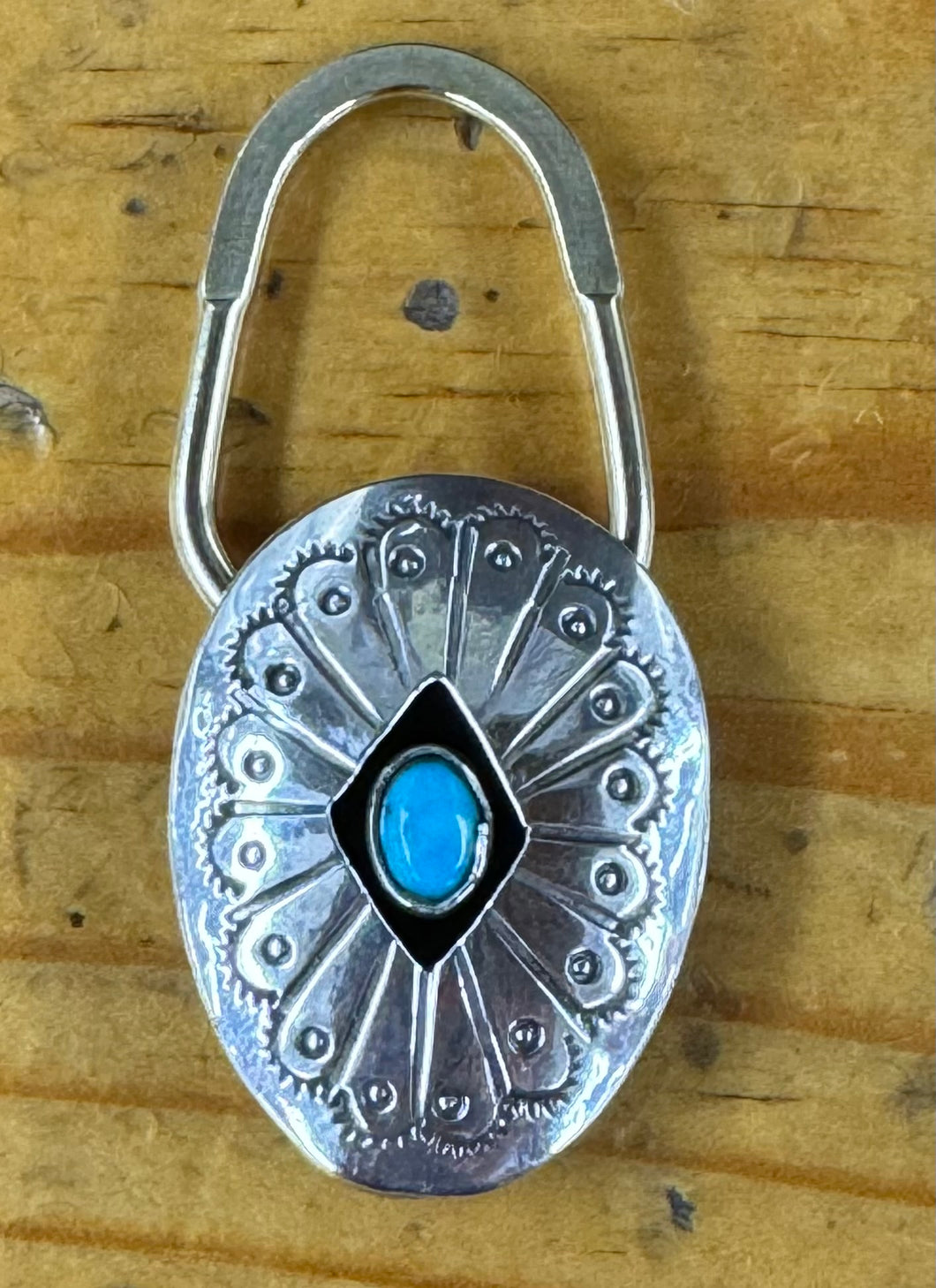 Silver and Turquoise Key Chain