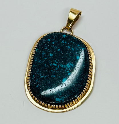 14k Gold and Turquoise Pendant