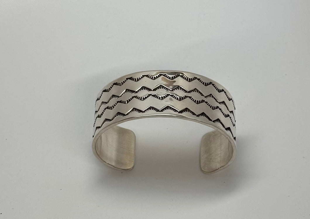 Sterling Silver Cuff Bracelet with Design