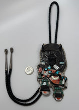 Load image into Gallery viewer, Black Bear Dancer Kachina Bolo Tie
