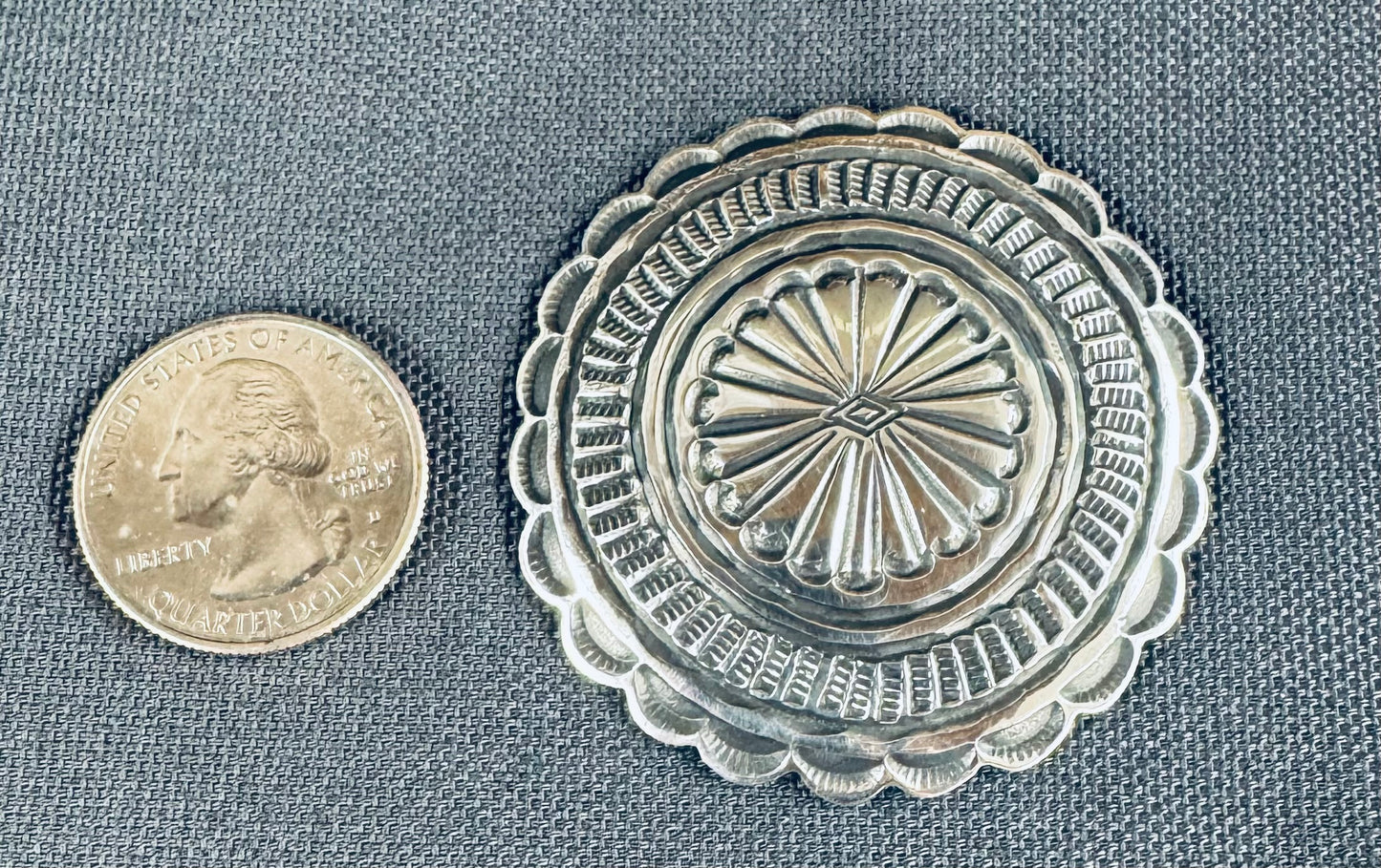 Sterling Silver Concho Pin
