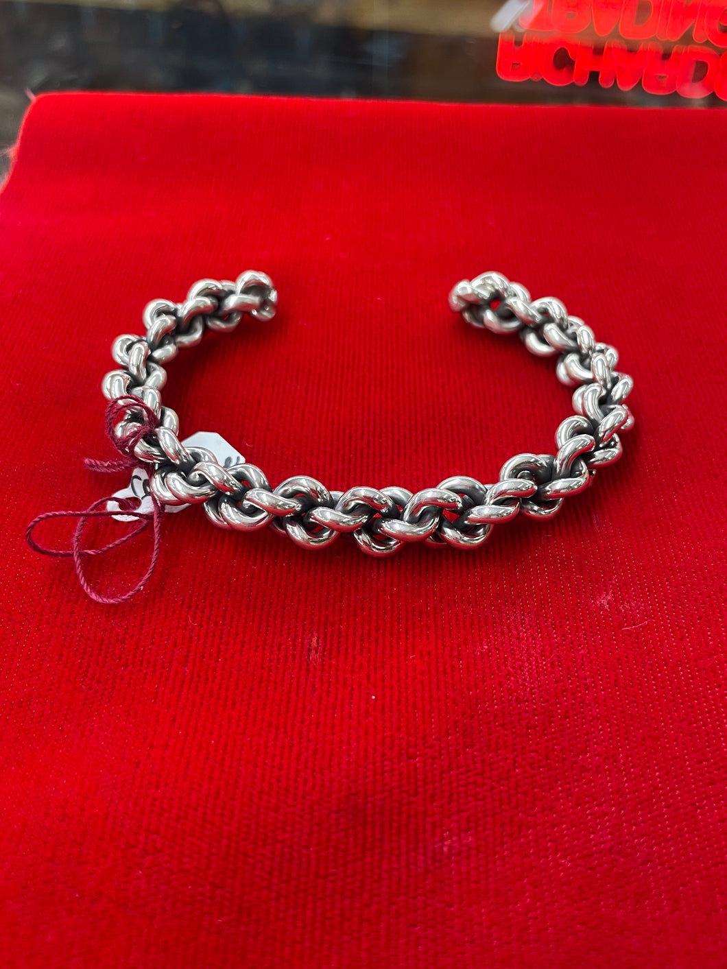 Native American Silver Twist Bracelet