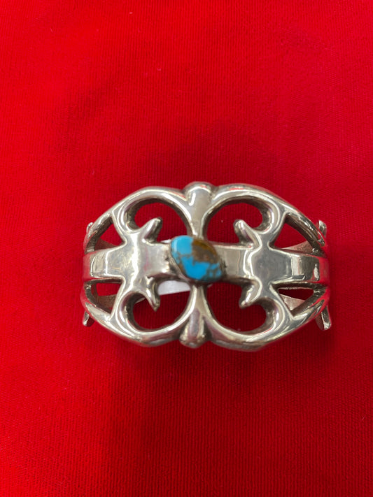 Silver with Turquiose stone Cast bracelet
