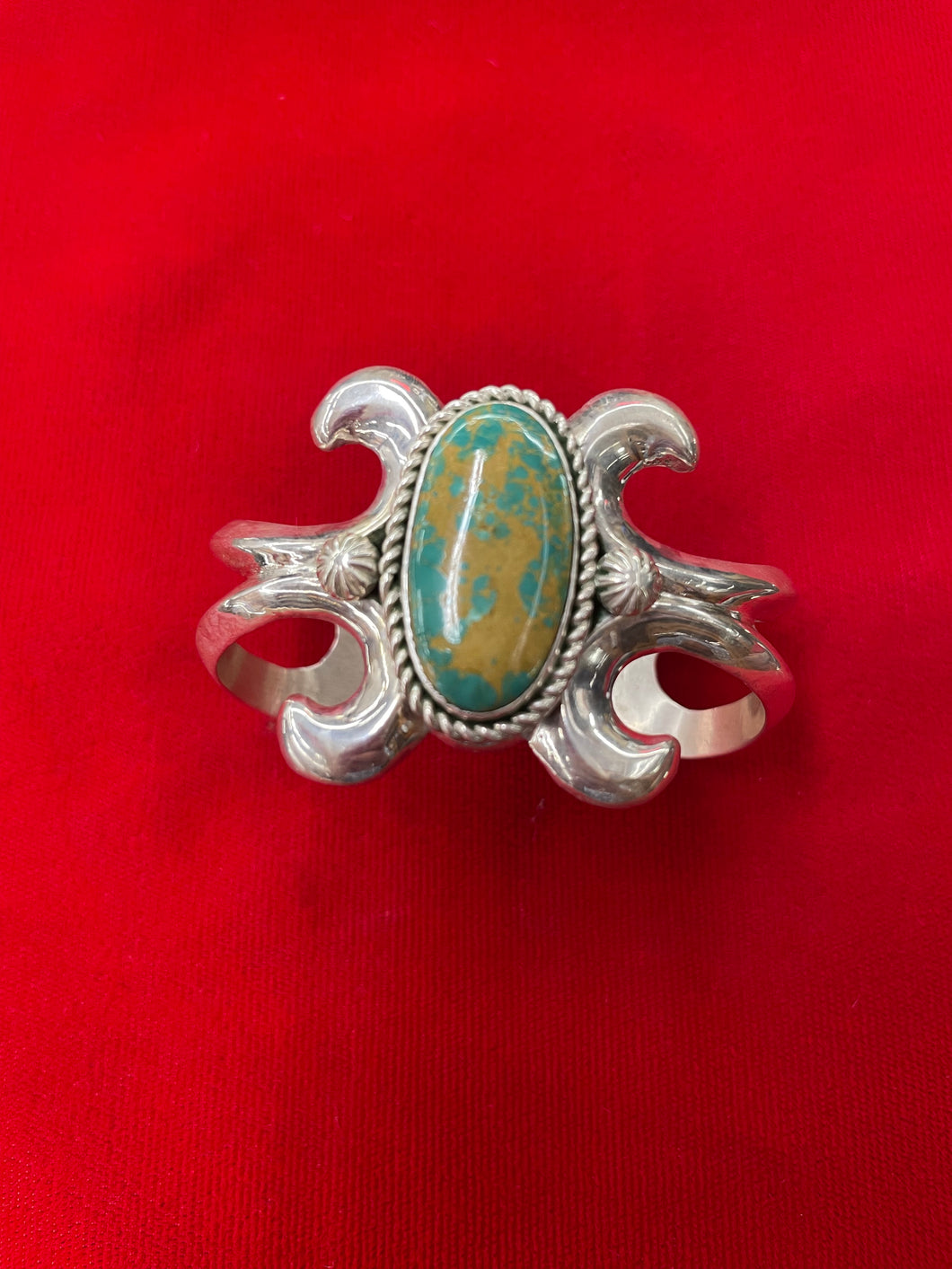 Royston Turquoise and Silver Cast Bracelet