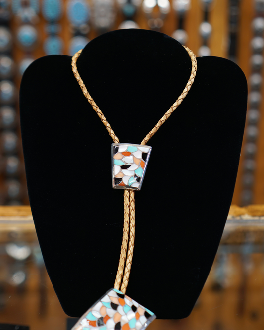 Zuni Inlay Bolo and Buckle Set