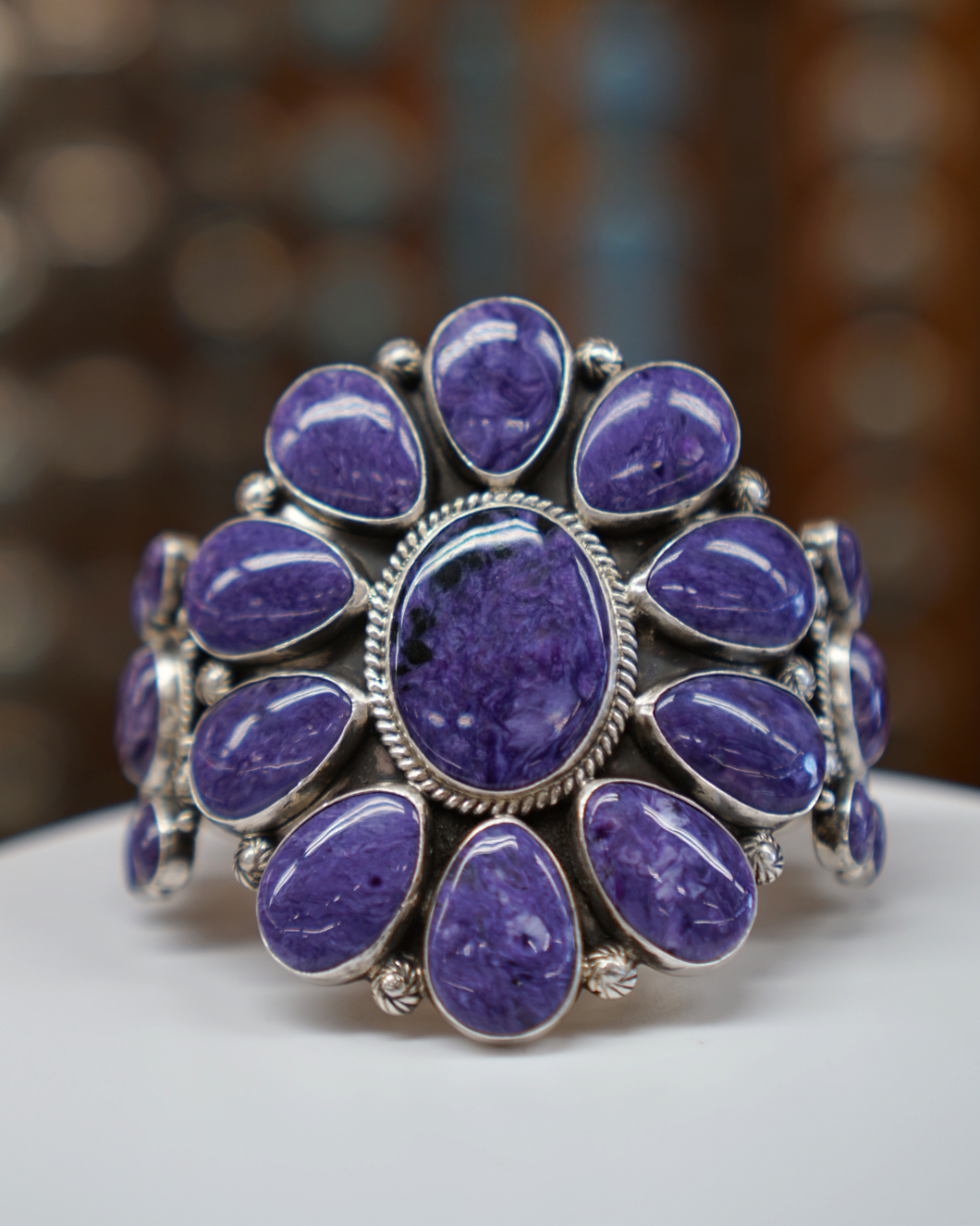 Charoite and Silver Bracelet