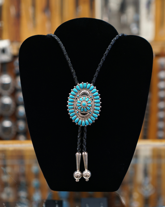 Turquoise Bolo with Silver Tips