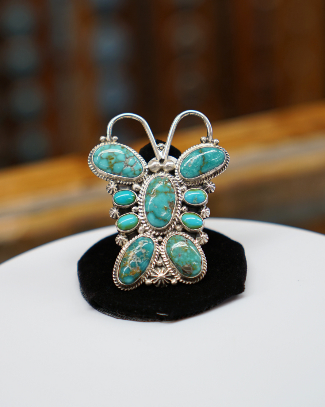 Turquoise and Silver Dragonfly Ring